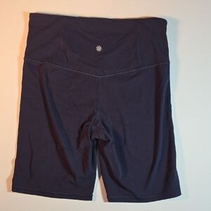 Athleta Dark Blue Yoga Or Running Shorts Size L Womens 8 Inch Inseam